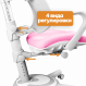 Комплект Kinderzen Dali Plus парта + кресло + надстройка + выдвижной ящик + органайзер + подставка для книг клен/розовый с розовым креслом Ergoback
